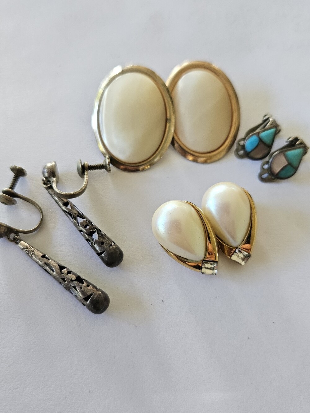 Vintage Clip On Earrings, Estate Sale Jewelry